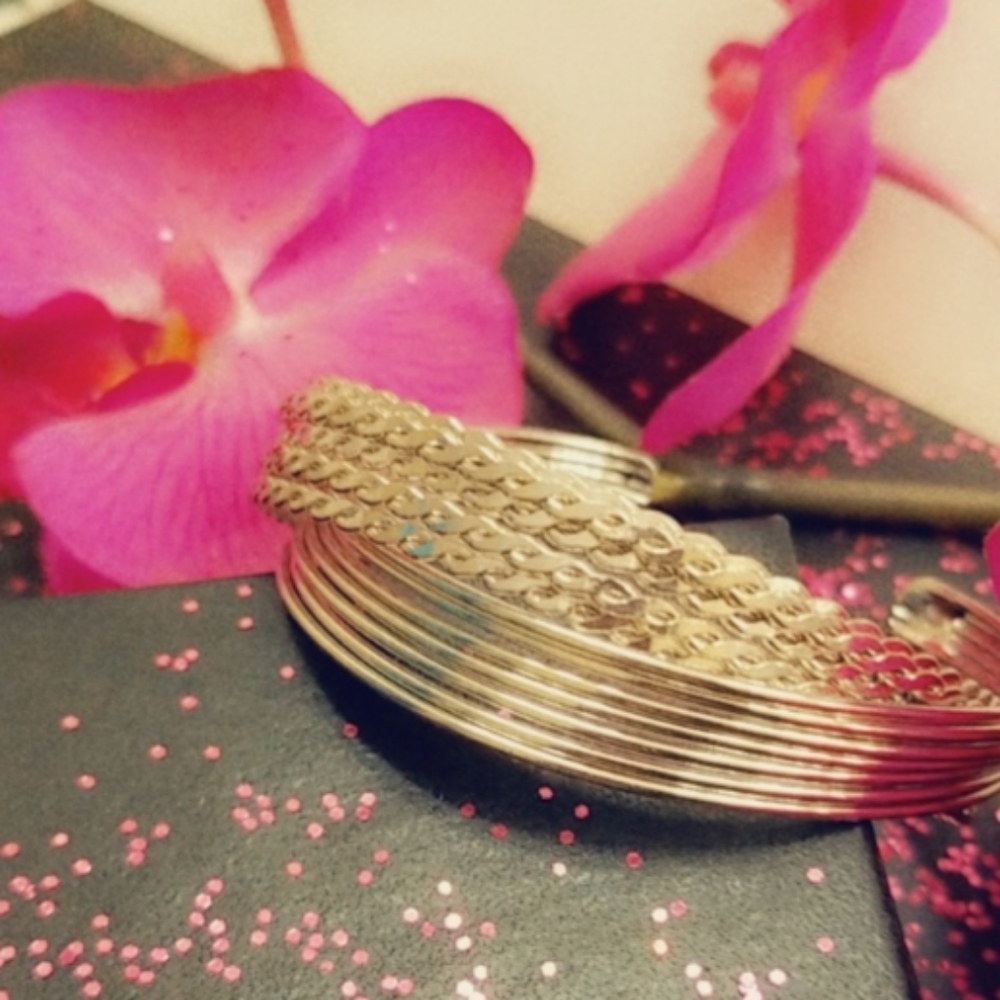 Silver Rope and Bangle Bracelet Cuff